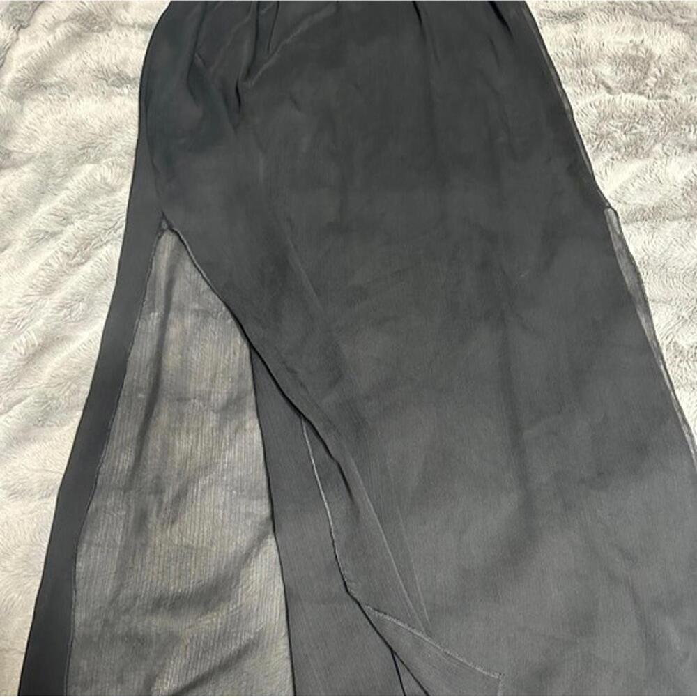 Charlotte Russe Black Sheer Overlay Maxi Skirt - Size M